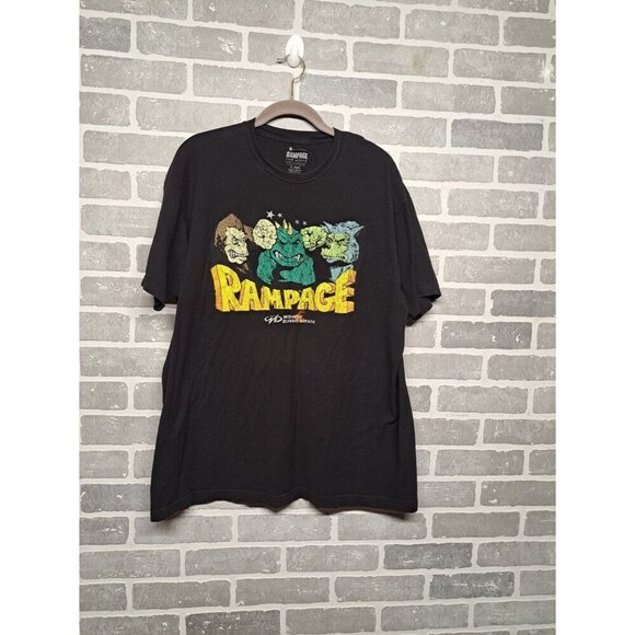Rampage The Movie Graphic Shirt Mens Large Short Sleeve Black XL - Picture 2 of 13